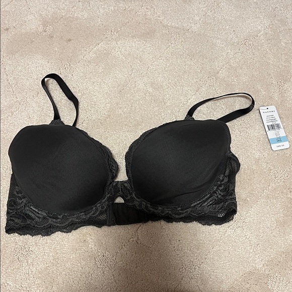 Natori 38C Elegant Dark Space Grey Lace Bra NWT - Picture 2 of 4